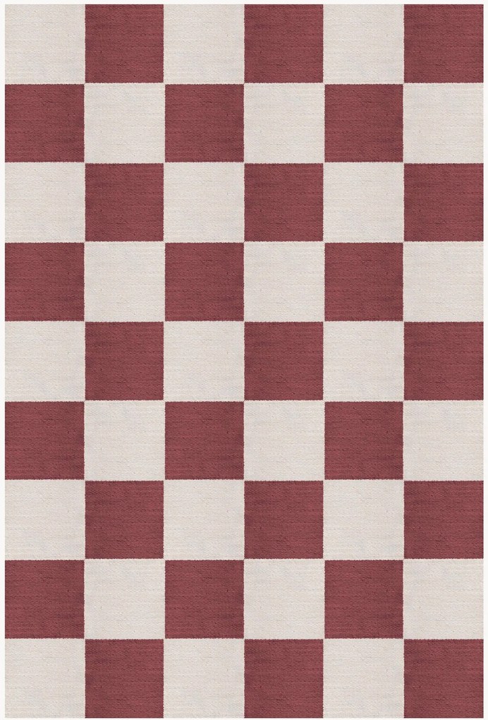 Tapete em juta tecido à mão de pelo curto Chess Flatweave