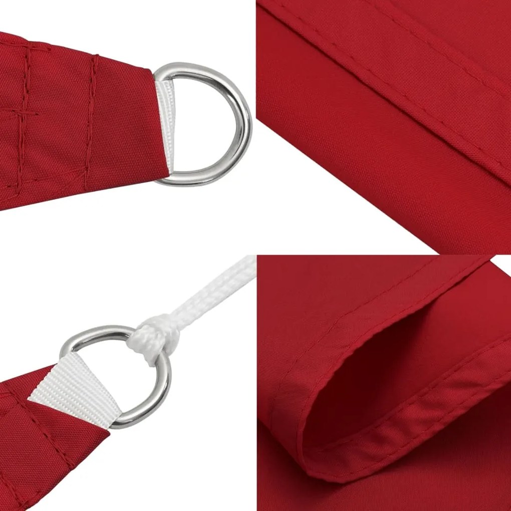 Para-sol vela tecido oxford triangular 2,5x2,5x3,5 m vermelho