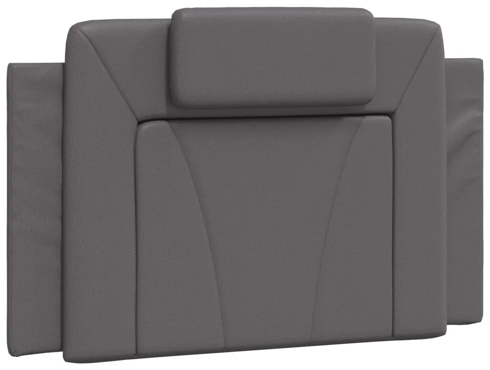 Cama com colchão 90x200 cm couro artificial cinzento