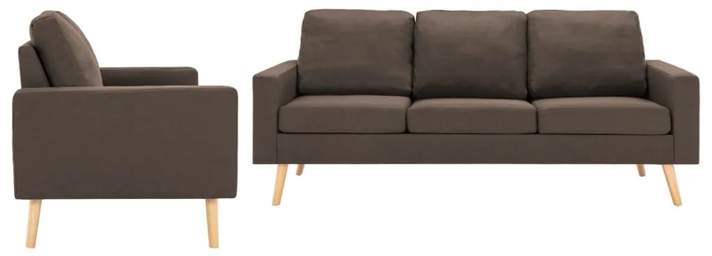 3056636 vidaXL 2 pcs conjunto de sofás tecido castanho