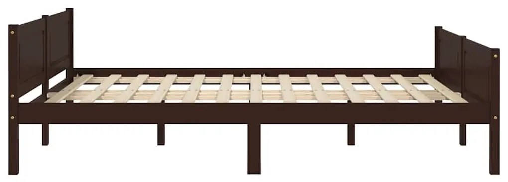 Estrutura de cama 160x200 cm pinho maciço castanho-escuro