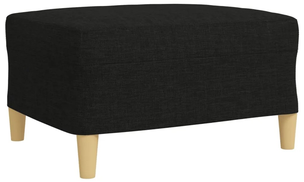 3 pcs conjunto de sofás c/ almofadas/apoio pés tecido preto