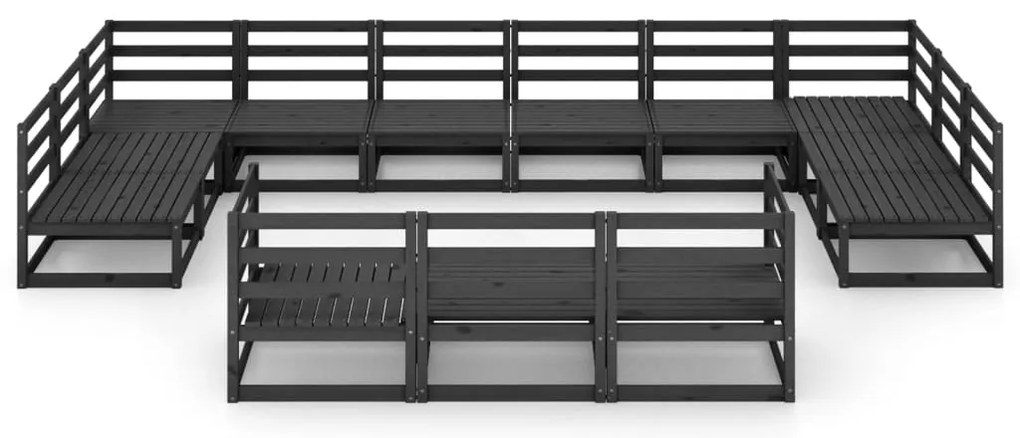 13 pcs conjunto lounge de jardim pinho maciço