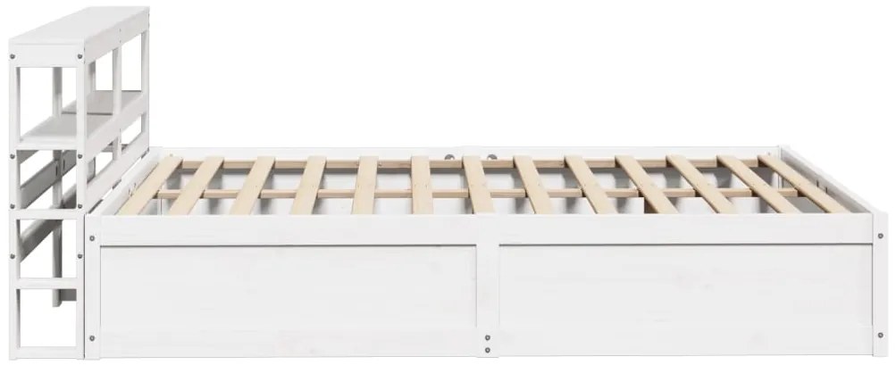 Estrutura cama c/ cabeceira 135x190 cm pinho maciço branco
