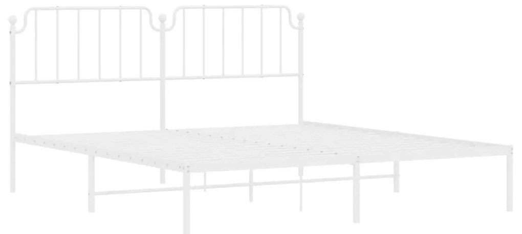 Estrutura de cama com cabeceira 160x200 cm metal branco