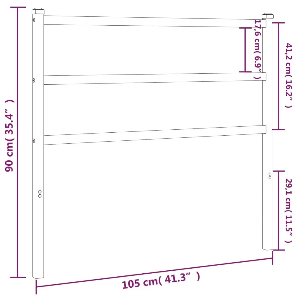 Cabeceira de cama 100 cm metal branco