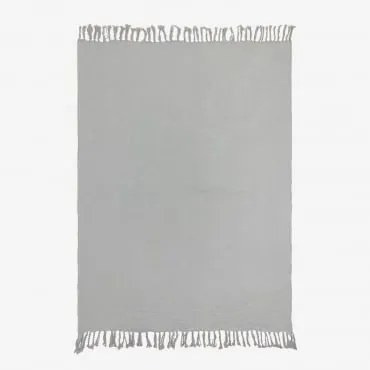 Manta Xadrez De Chiffon De Algodão (185x125 Cm) Eloi Cinzento Glaciar - Sklum
