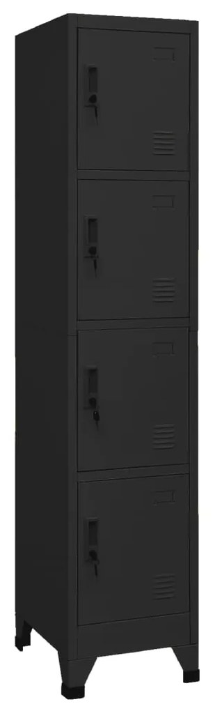 339786 vidaXL Cacifo 38x45x180 cm aço preto