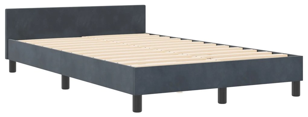 Cama vidaXL Cinza Escuro 120x190 cm Veludo