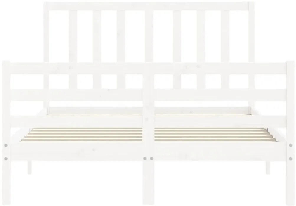 Cama sem colchão 140x200 cm madeira de pinho maciça branco