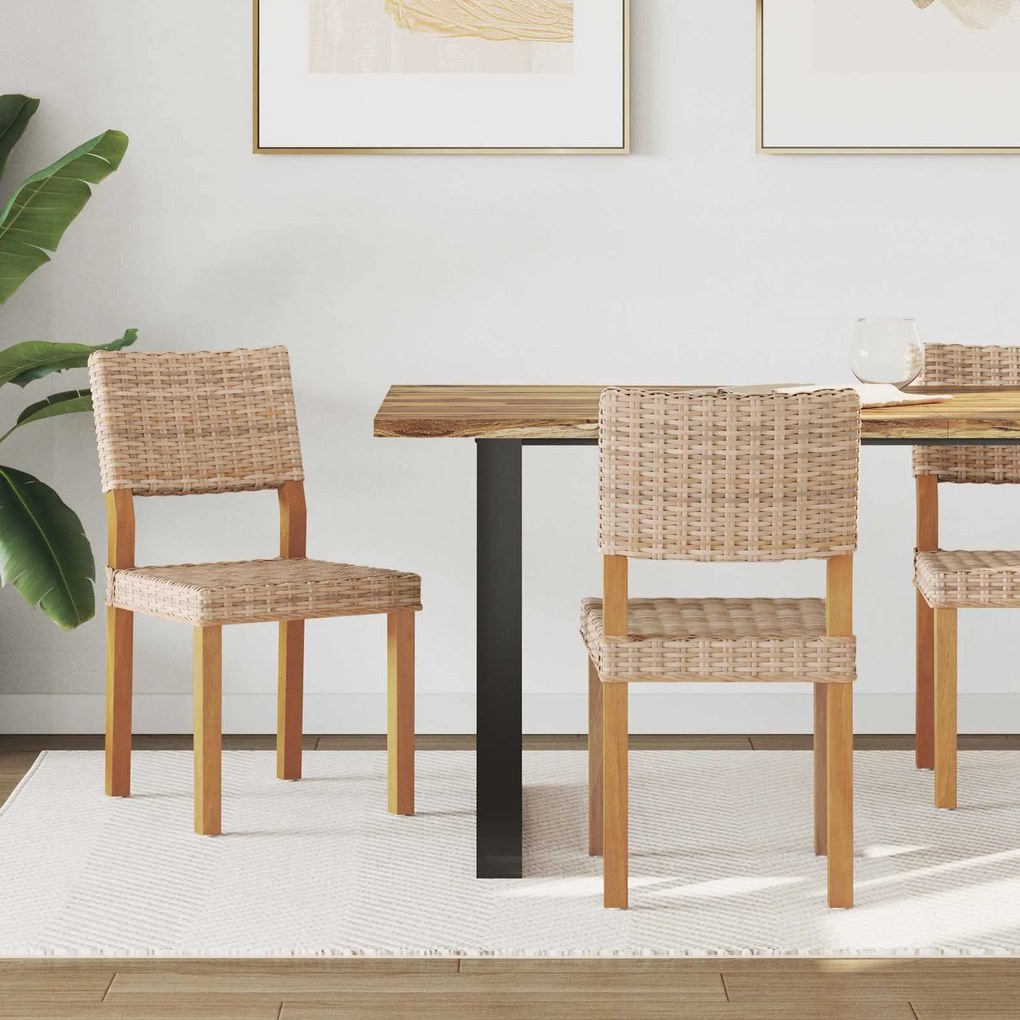 vidaXL Cadeira de jantar 2 pcs Natural 46 x 55 x 84 cm Rattan Kubu