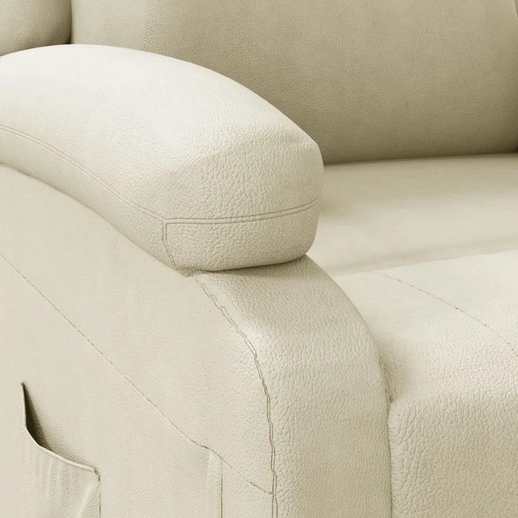 Poltrona reclinável couro artificial cor creme