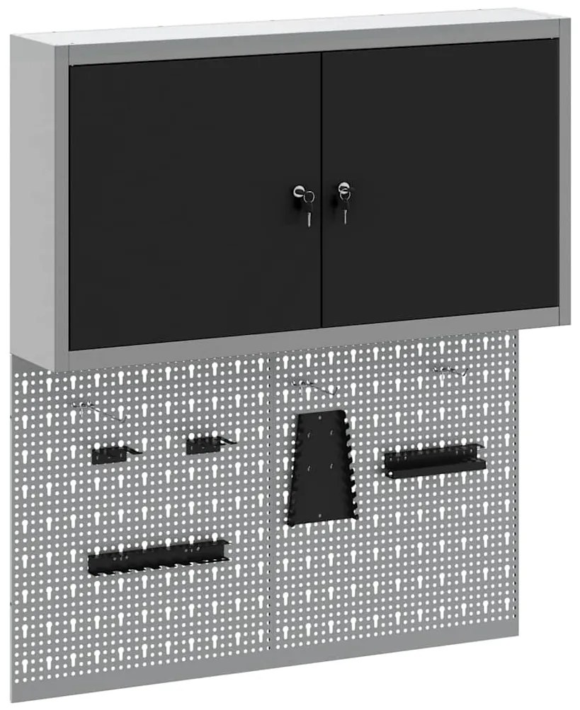 Conjunto de Armário para Ferramentas e Painel de Ferramentas de 3 Peça