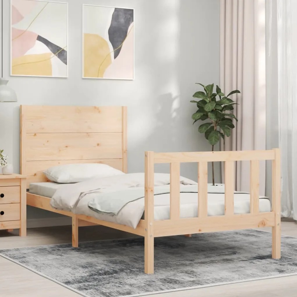 vidaXL Cama sem colchão 90x200 cm madeira de pinho maciça