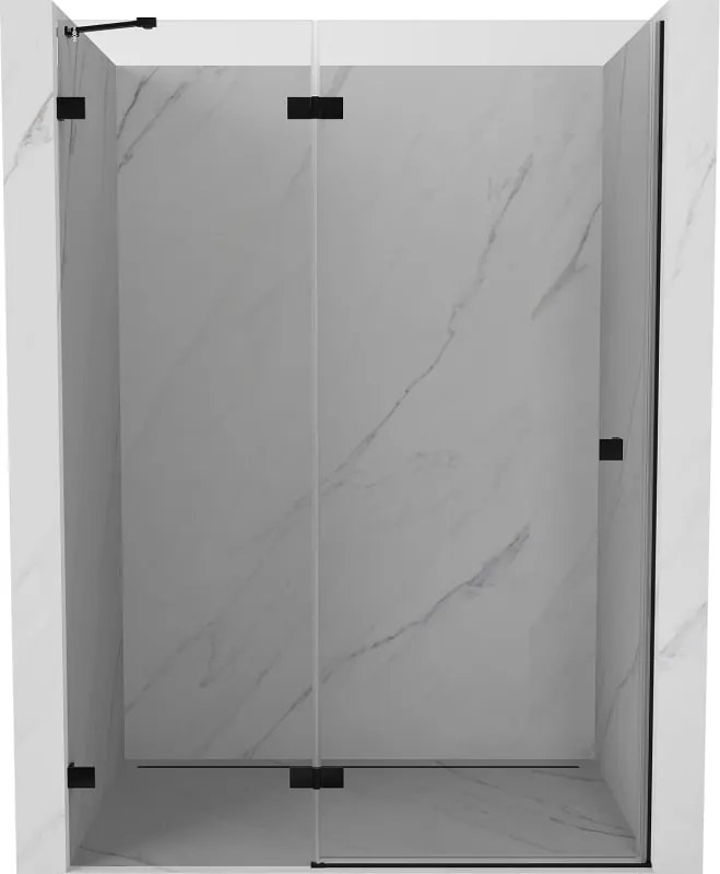 Mexen Lunar porta de duche pivotante esquerda 140 cm, transparente, preta - 834-140-000-70-00-L