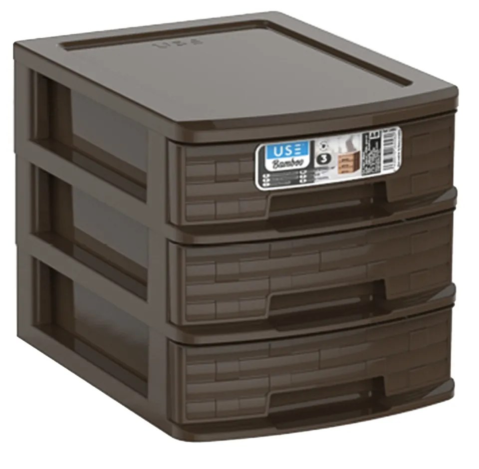 Caixa Organizadora 3 Gavetas Sand A5 25X19X19cm