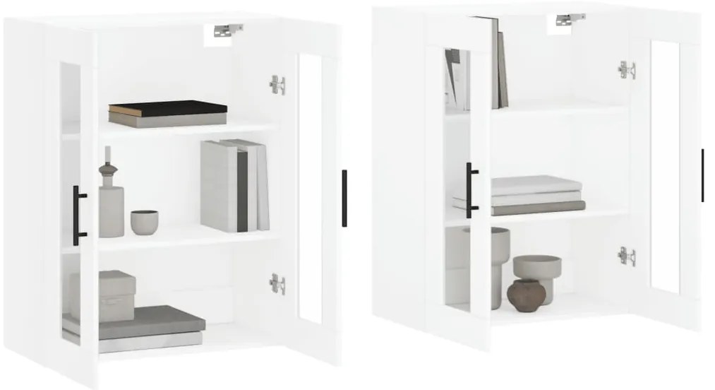 Móveis de parede 2 pcs derivados de madeira branco