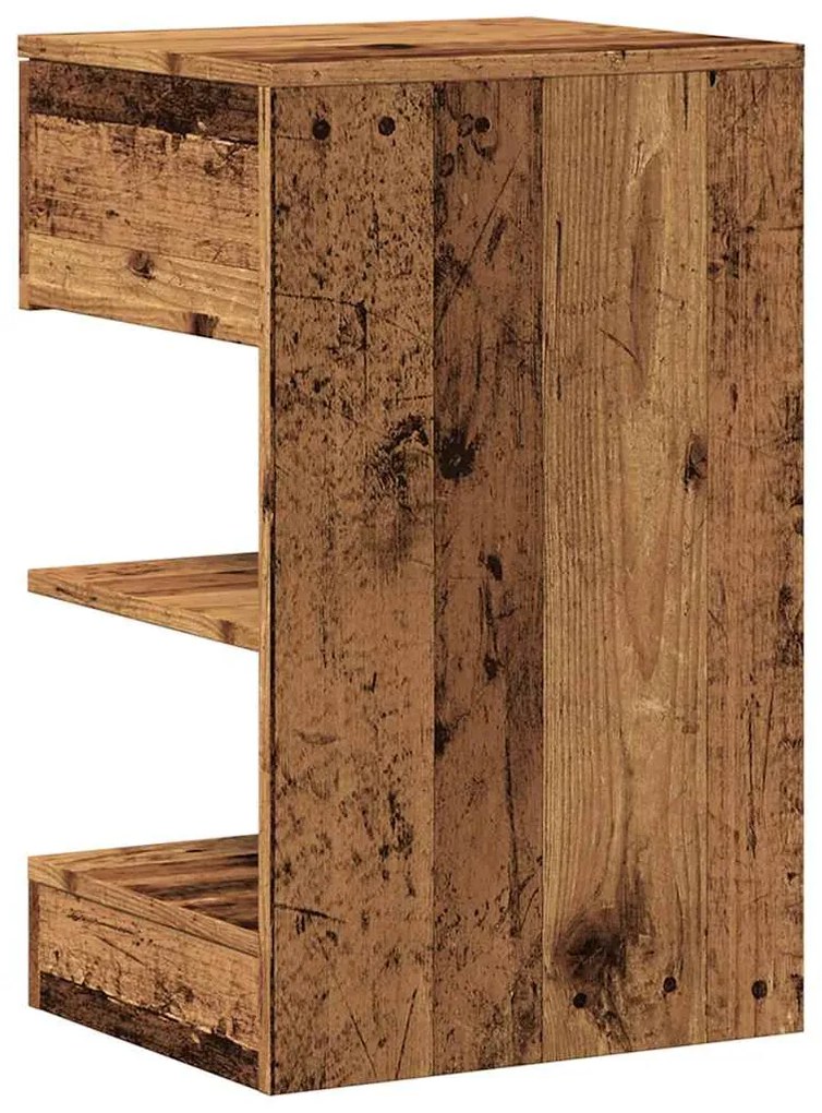 Mesa de cabeceira madeira velha 40x35x65 cm madeira trabalhada