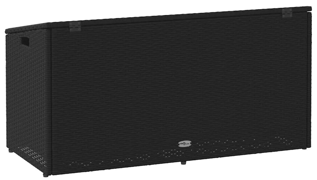 Caixa de arrumação para jardim 110x50x58 cm vime PE preto