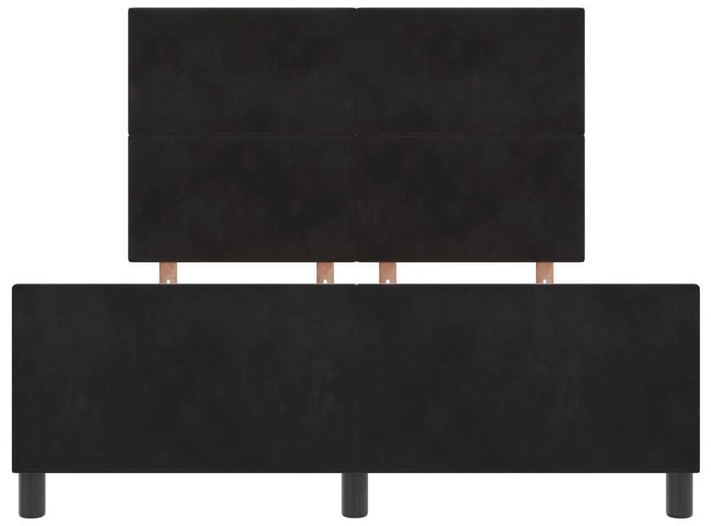 Estrutura de Cama vidaXL Preta 140x190 cm em Veludo
