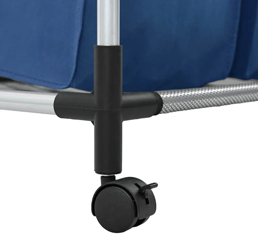 Separador de roupa suja com 4 sacos aço azul