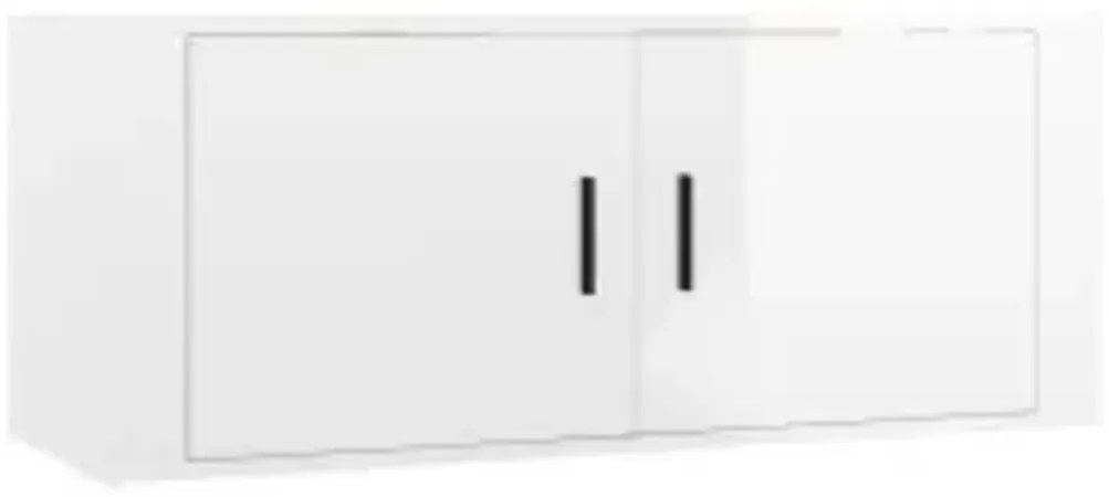 3 pcs conjunto móveis de TV madeira processada branco brilhante