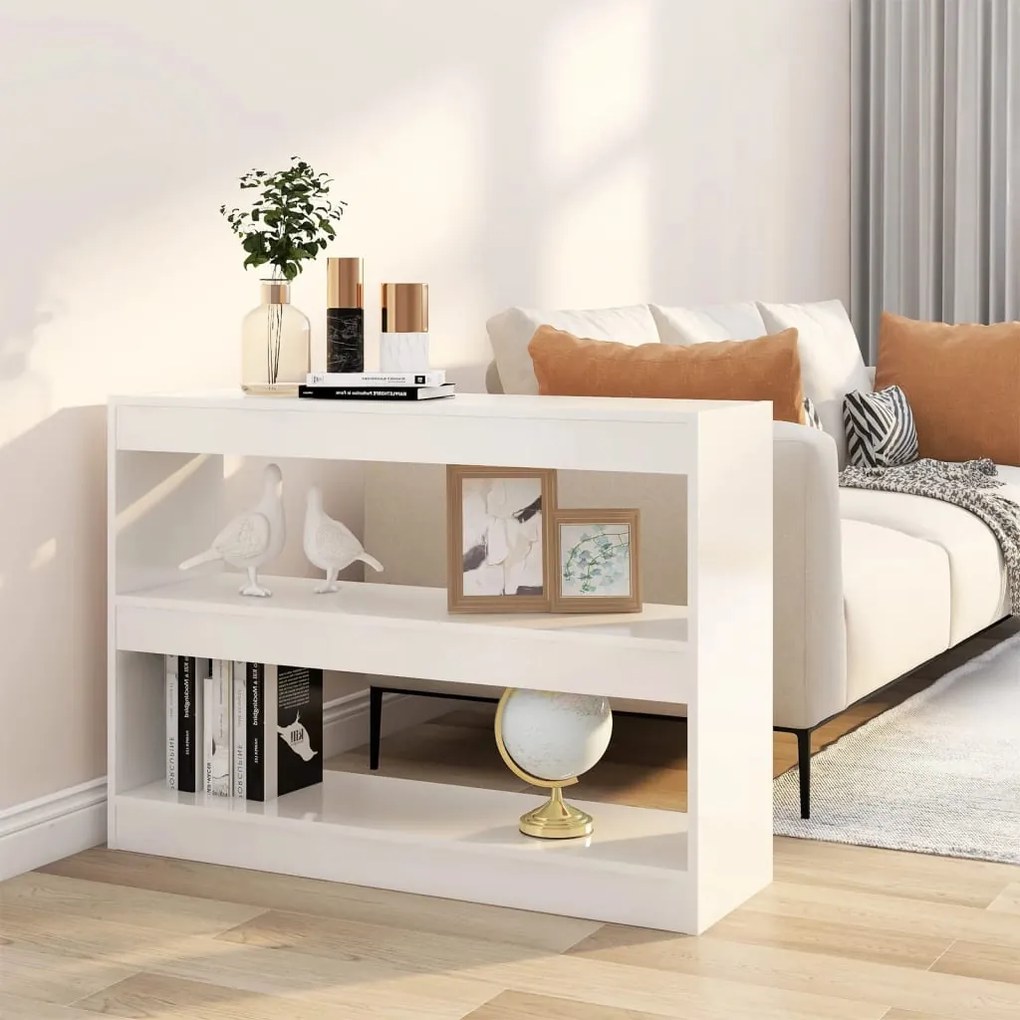 vidaXL Estante/divisória 100x30x72 cm branco brilhante