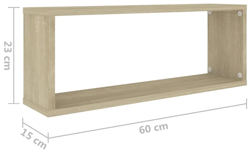 Prateleiras parede forma de cubo 6 pcs carvalho sonoma