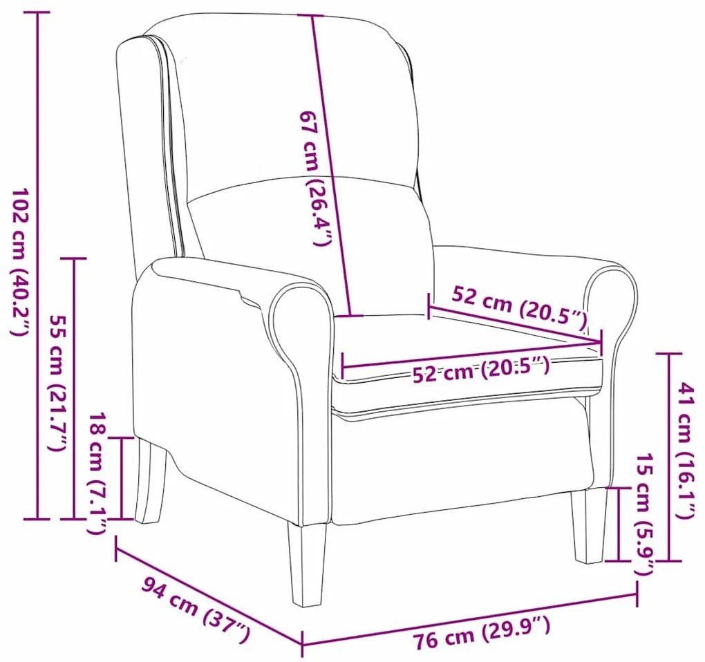 Cadeira de Braço Taupe 52 cm em microfibra