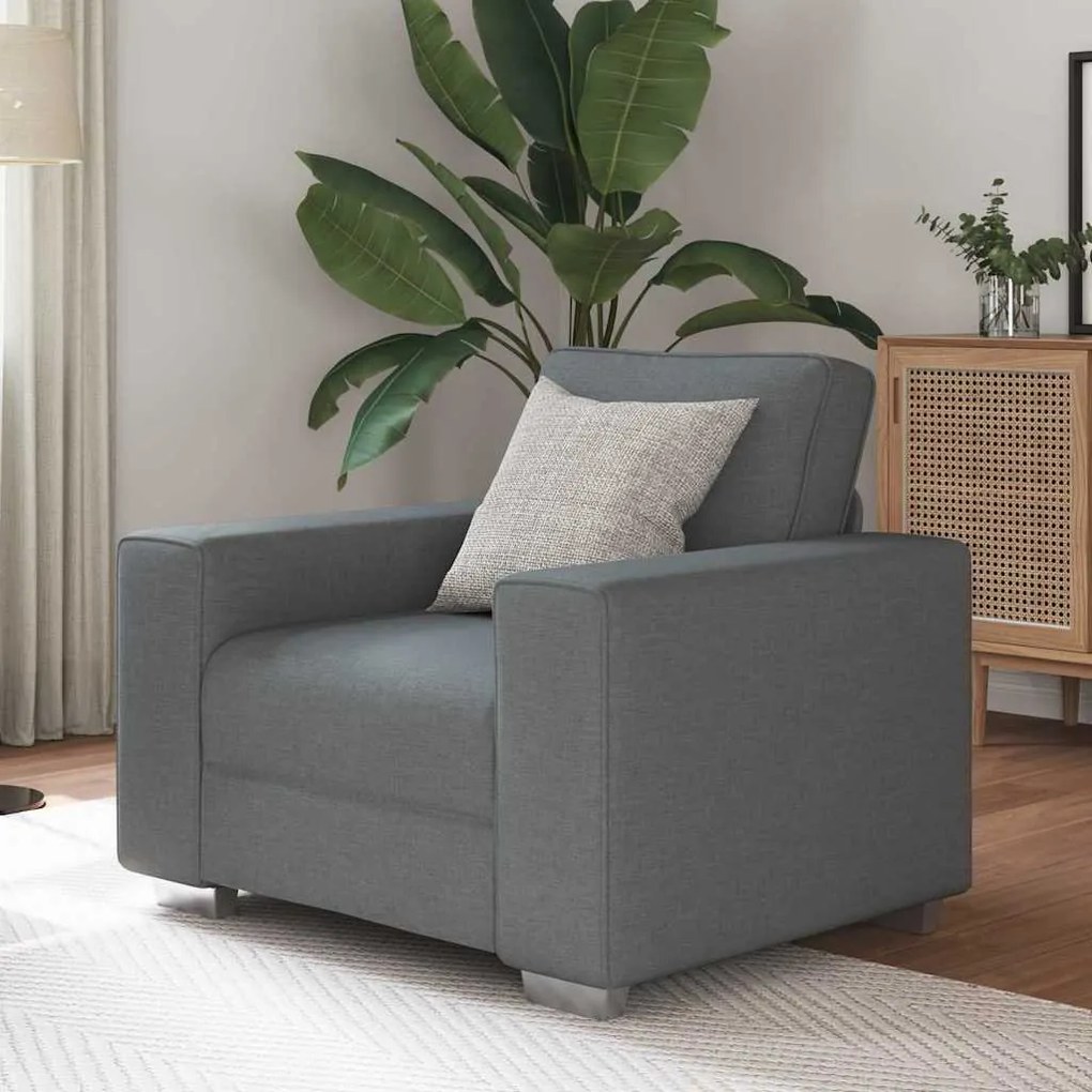 vidaXL Poltrona cinza escuro, 59 cm, tecido