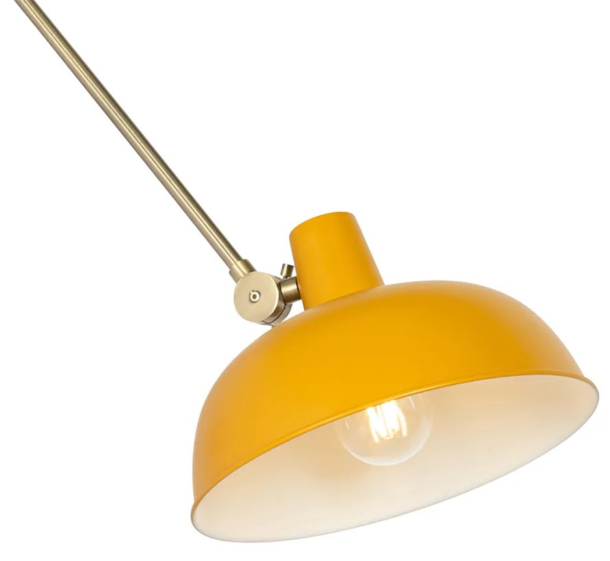 Candeeiro de Parede Inteligente Amarelo com Bronze Incl. Wifi P45 - Milou