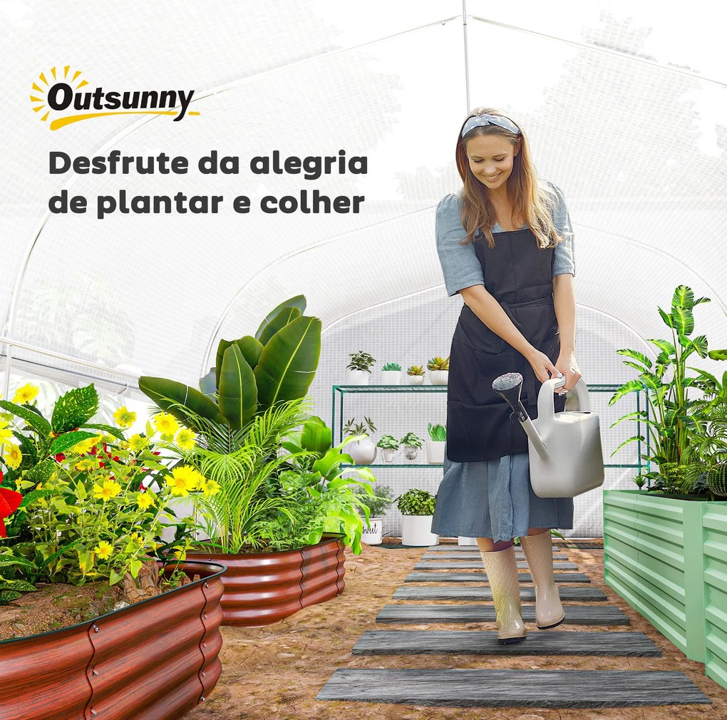 Estufa tipo Túnel 4x3x2 m Estufa de Exterior com 2 Janelas Cobertura P