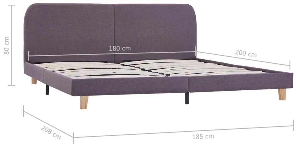 Estrutura de cama 180x200 cm tecido cinzento-acastanhado