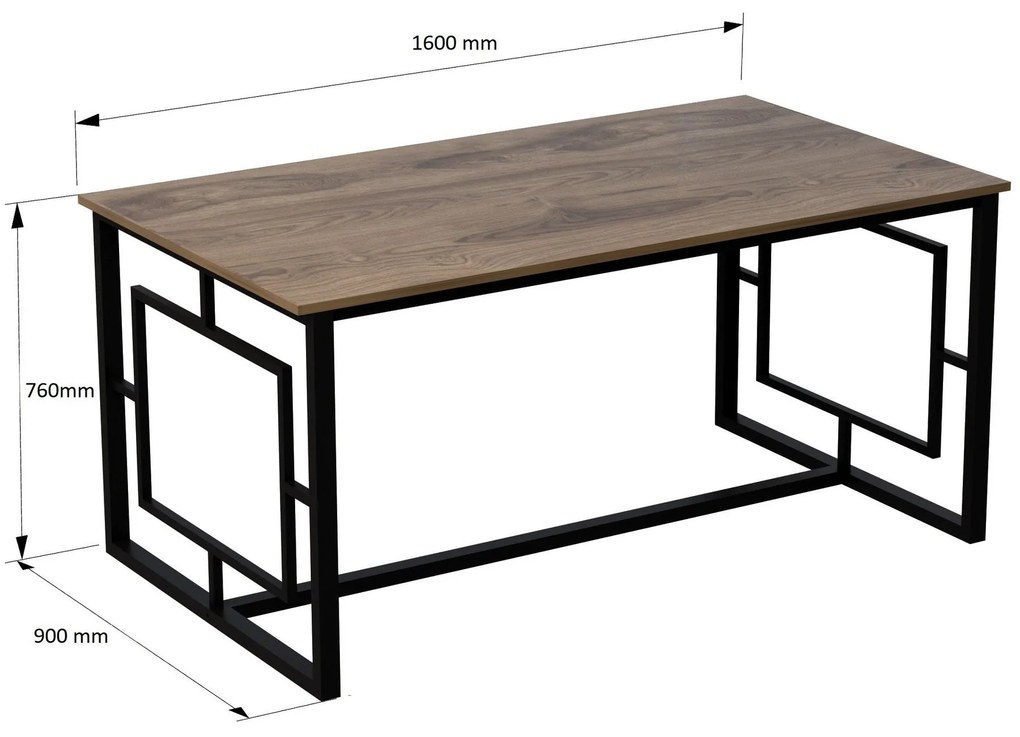 Mesa de Jantar Alin – Nogueira Preta – 160x76x90 cm