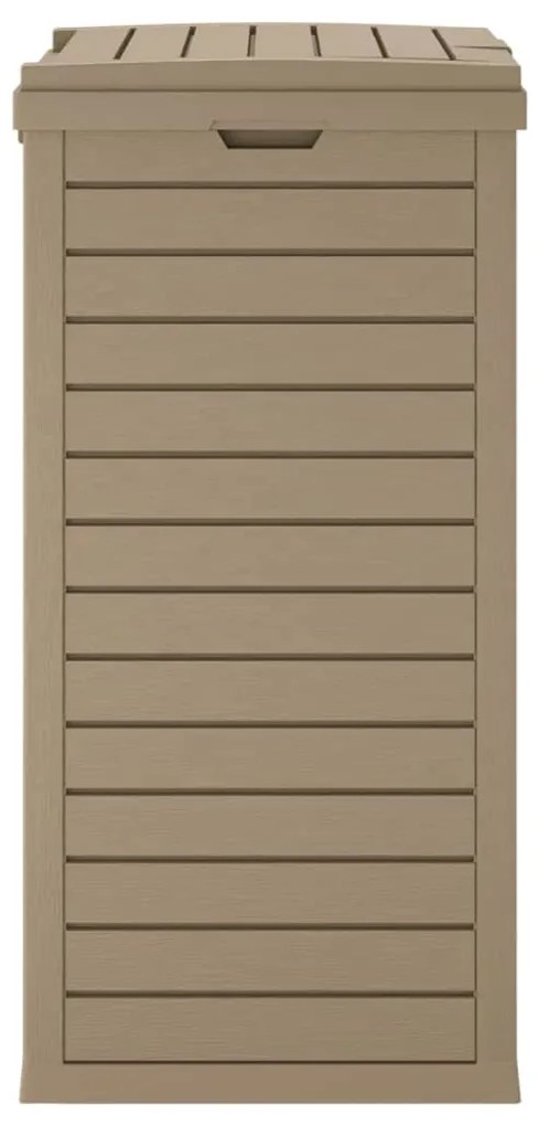 Caixote do lixo p/ exterior 41x41x86 cm PP castanho-claro