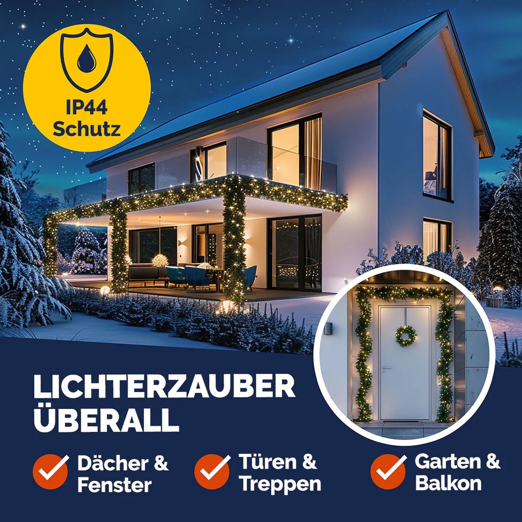 Guirlanda de Natal 5 m para interior e exterior Verde
