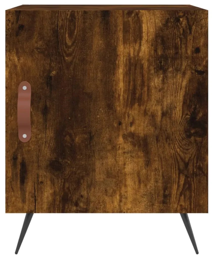 Mesa cabeceira 2pcs 40x40x50cm derivado madeira carvalho fumado