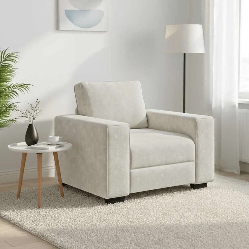 vidaXL Poltrona 100x77x82 cm veludo creme