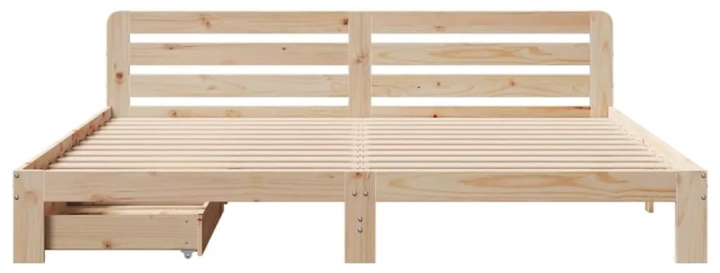 Cama sem colchão 200x200 cm madeira de pinho maciça