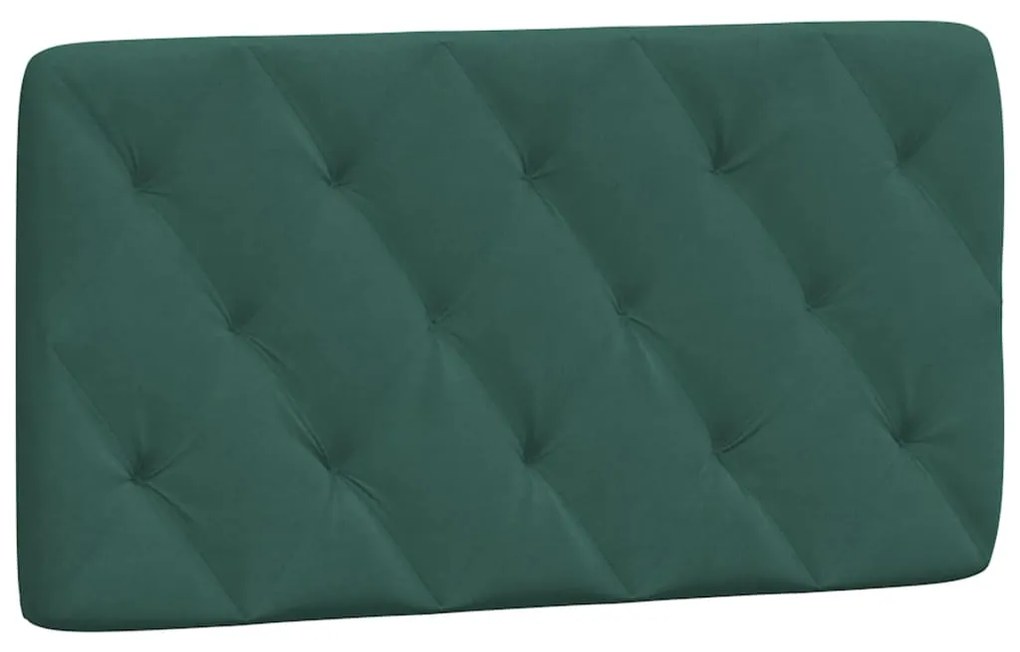 Estrutura de cama c/ cabeceira 100x200 cm veludo verde-escuro