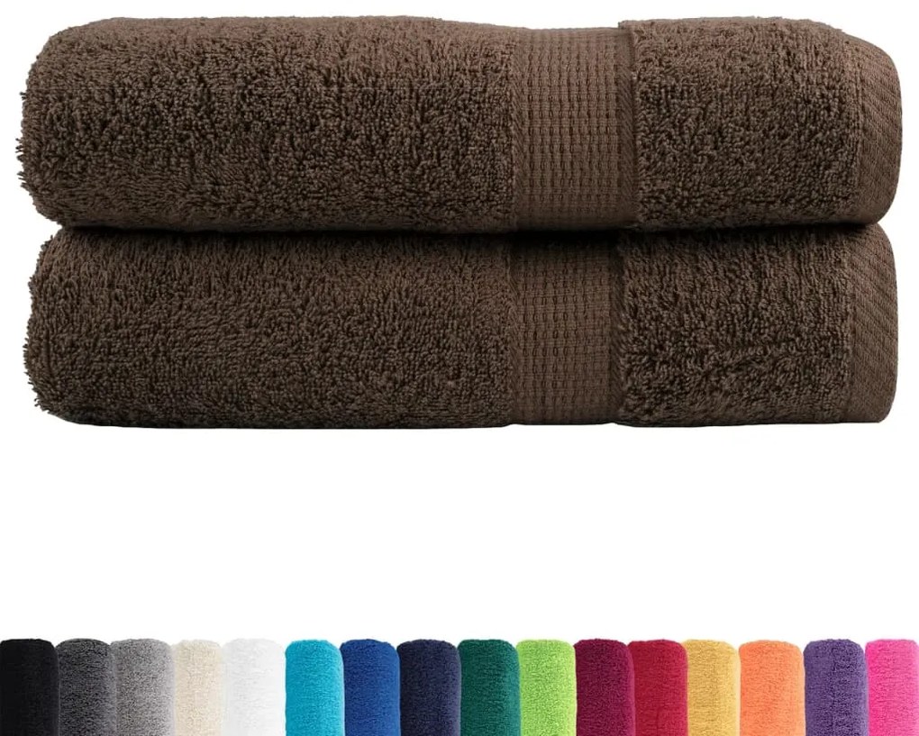 Toalhas de mãos premium SOLUND 2pcs 50x100 cm 600 gsm castanho
