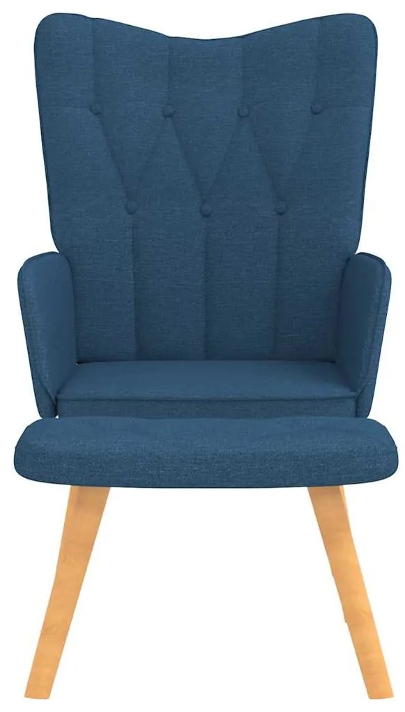Cadeira de descanso com banco tecido azul