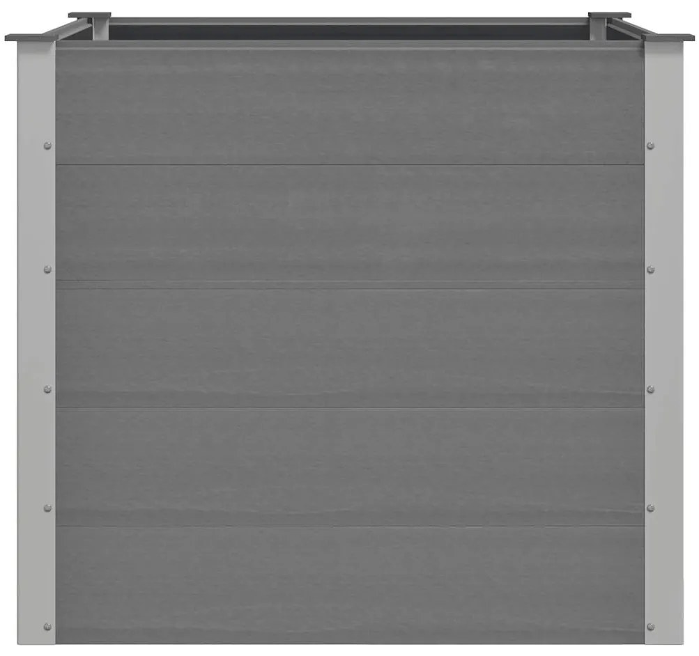 Canteiro elevado para jardim WPC 100x100x91 cm cinzento
