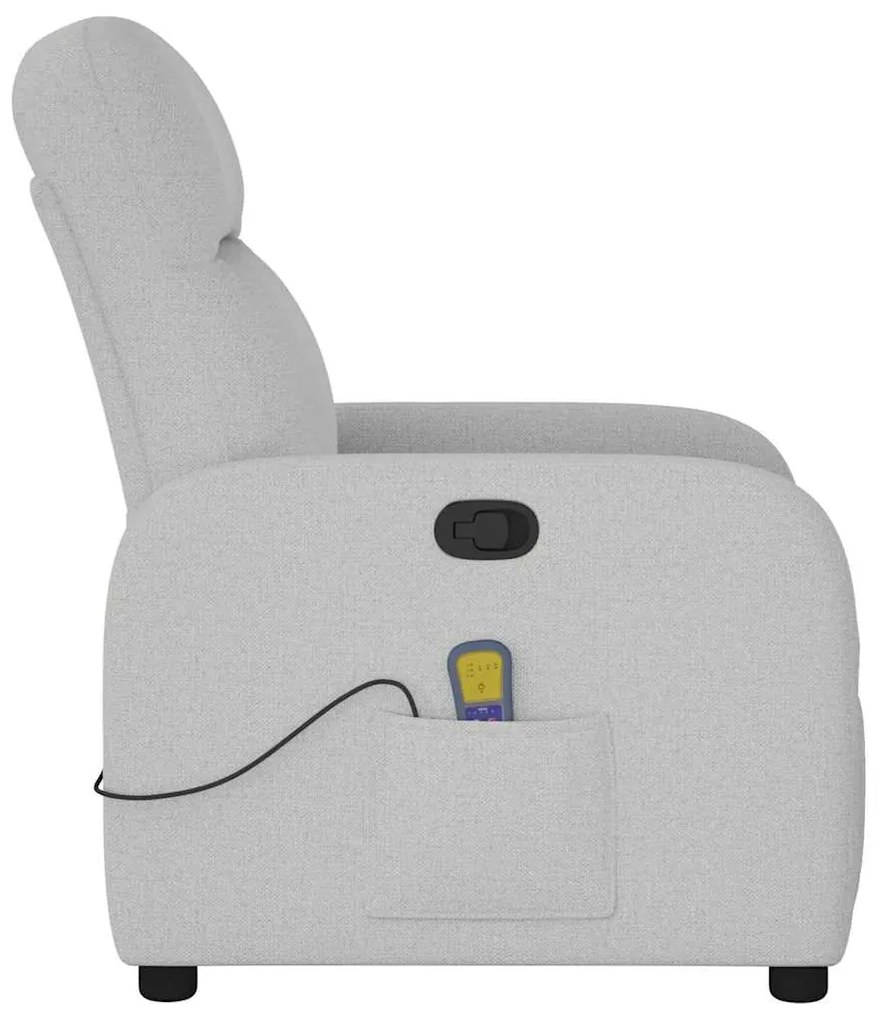 Cadeira de massagem reclinável tecido cinzento