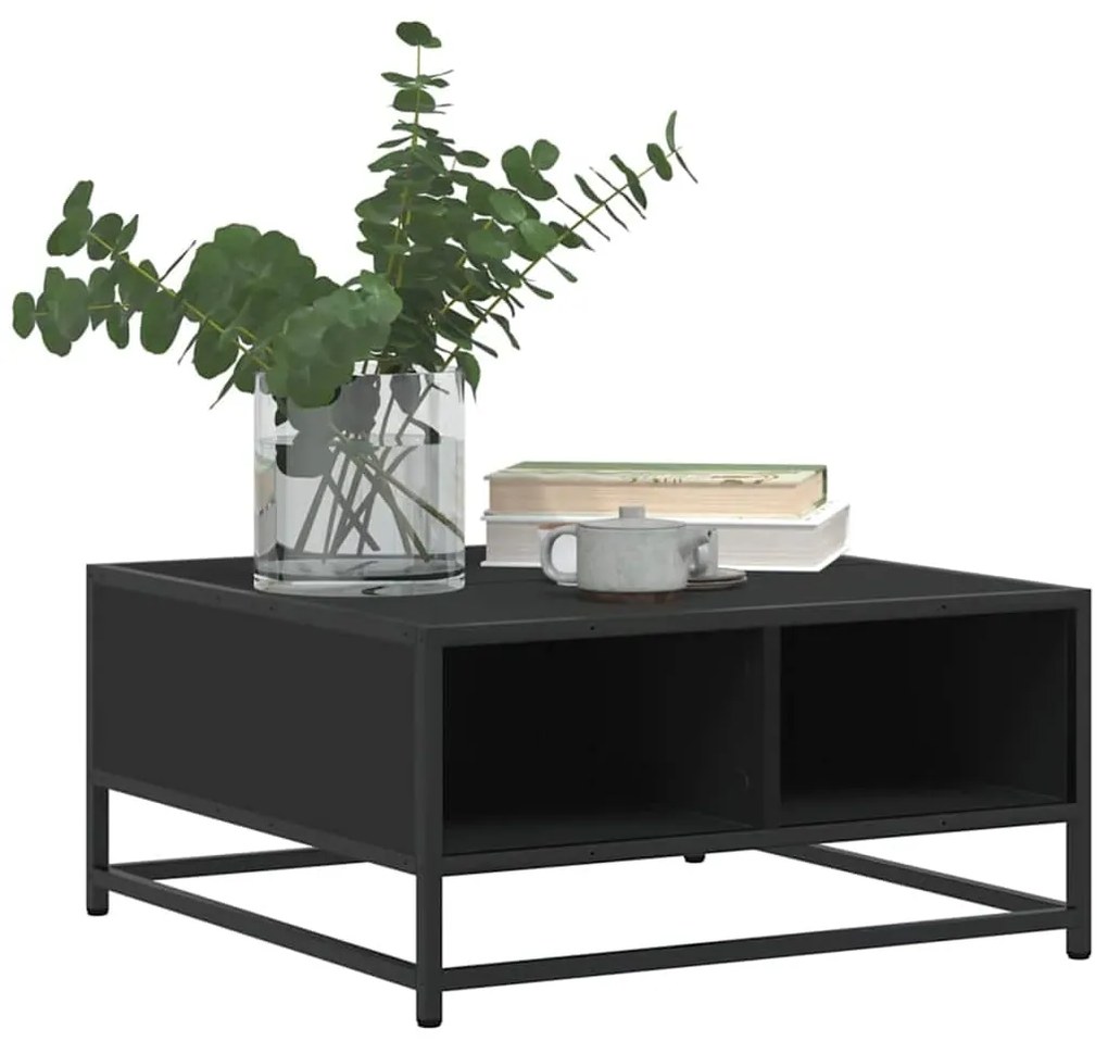Mesa de centro 60,5x60,5x30 cm derivados de madeira/metal preto