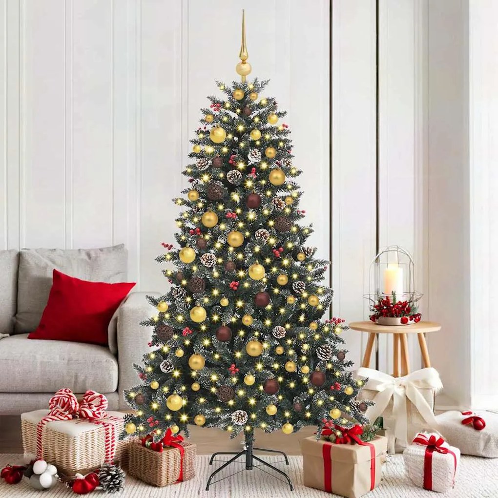 vidaXL Árvore de Natal Artificial Verde 180 cm PVC, Plástico e Aço
