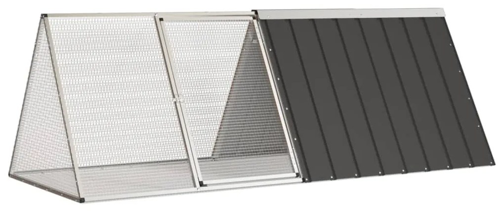 vidaXL Gaiola p/ coelhos 201,5x80,5x71 cm aço galvanizado antracite
