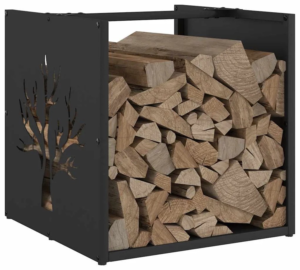 Suporte para lenha 40x40x40 cm aço laminado a frio preto