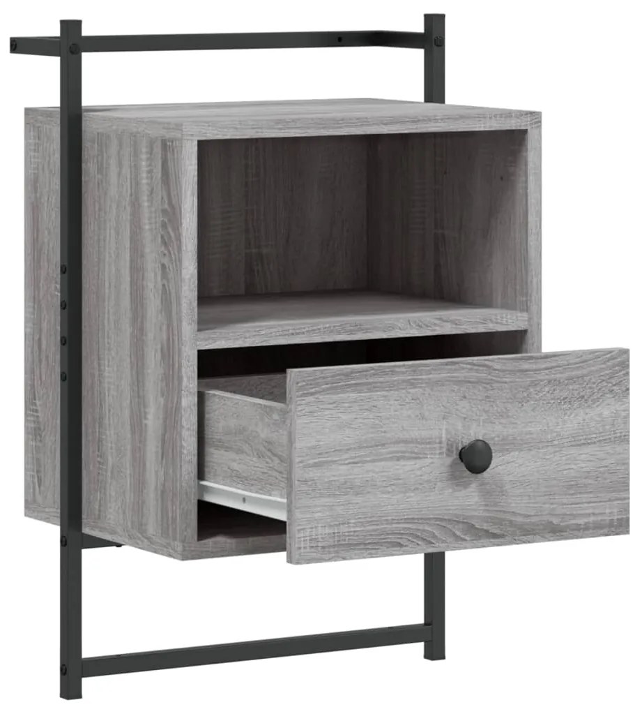 Mesas cabeceira 2 pcs 40x30x61cm deriv. madeira cinzento sonoma