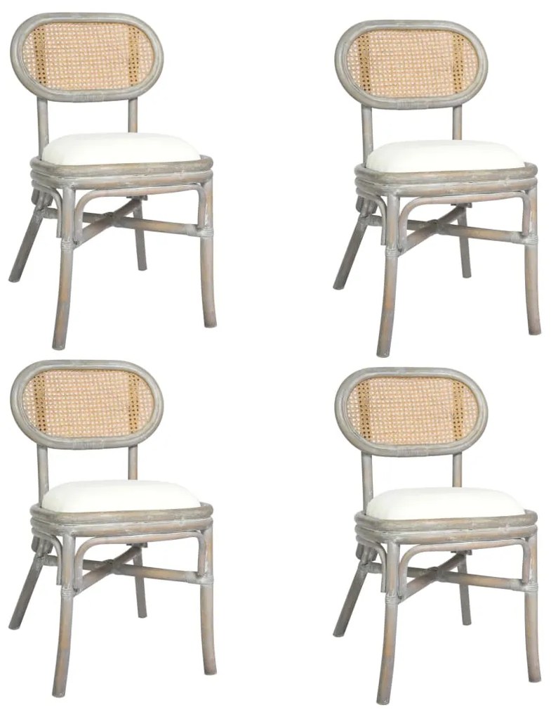 vidaXL Cadeiras de jantar 4 pcs linho cinzento